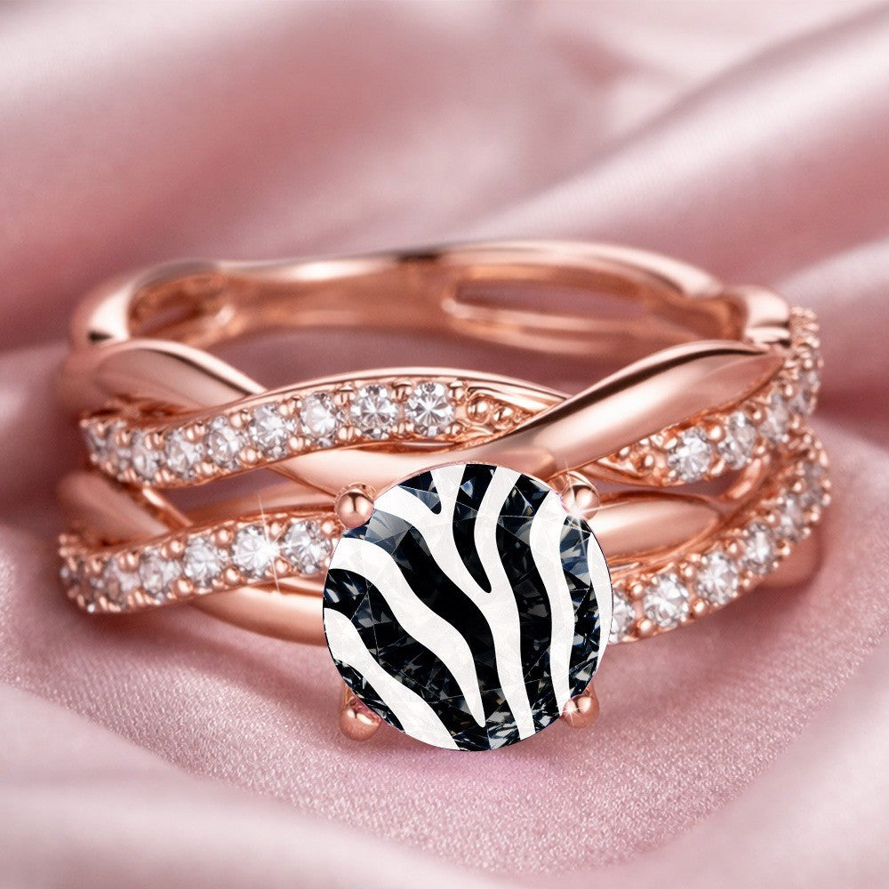 Zebra Stripe Statement Ring