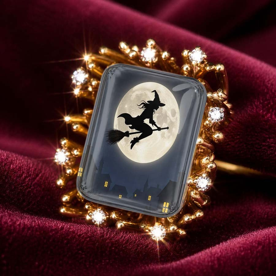 Witch & Moon Rectangular Ring