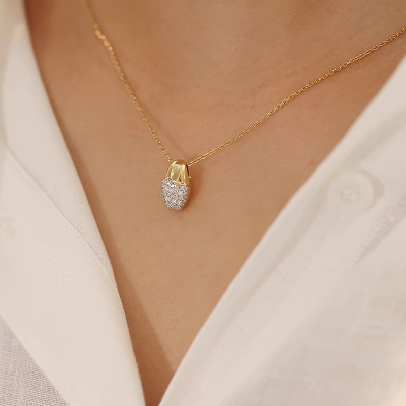 Crystal Pave Gold-Tone Pendant Necklace