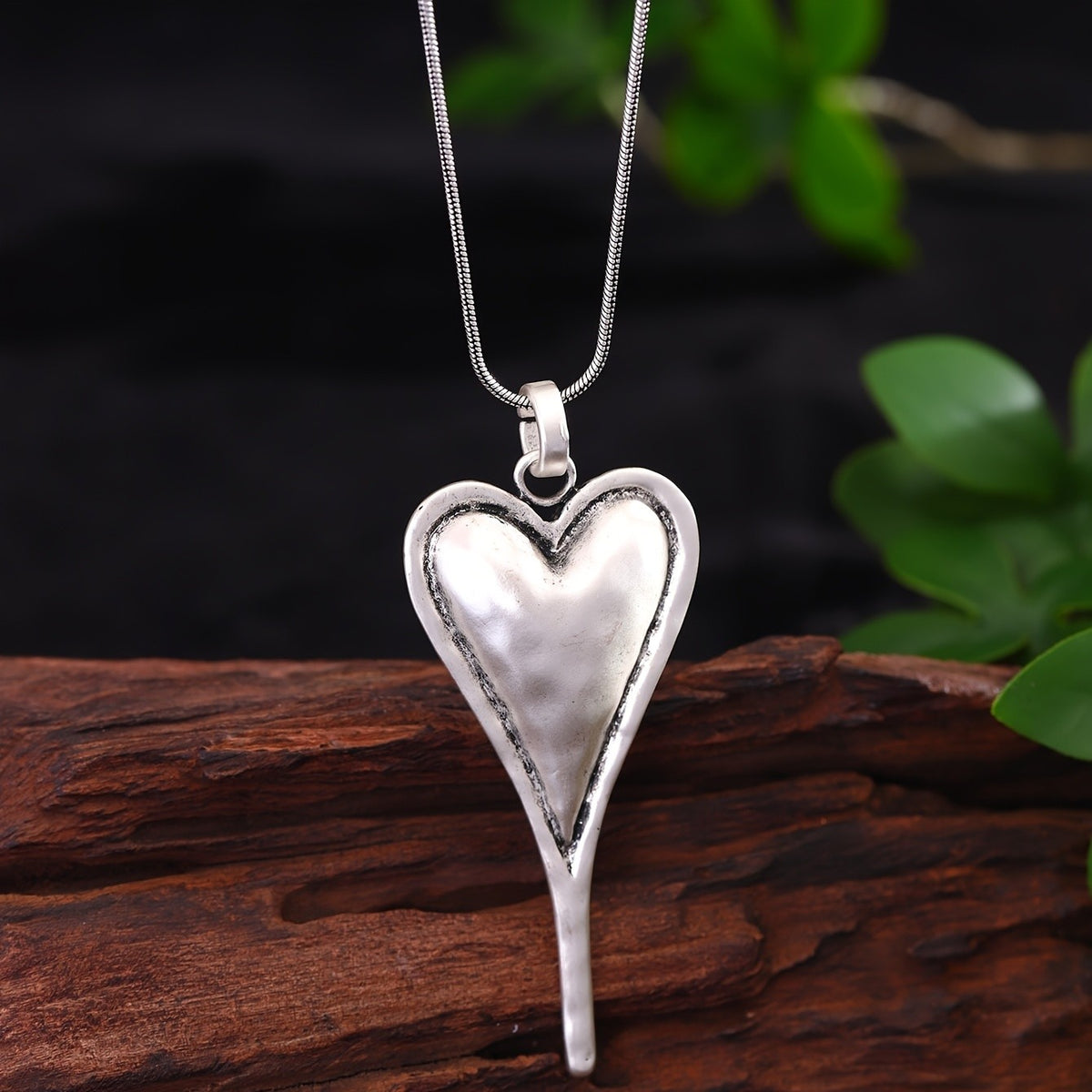 Elongated Pointed Heart Necklace