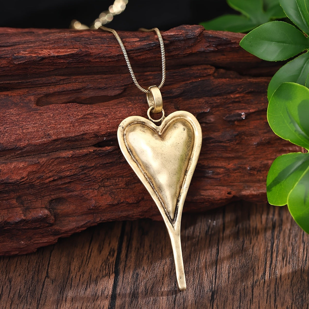 Elongated Pointed Heart Necklace