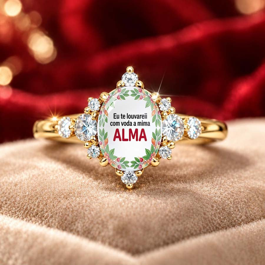 Floral Wreath Oval Ring