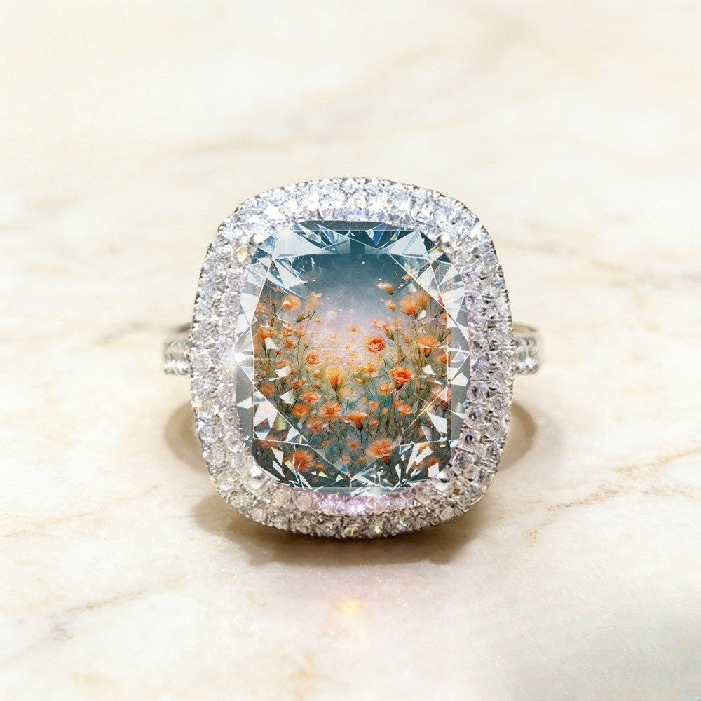 Orange Blossom Square Ring