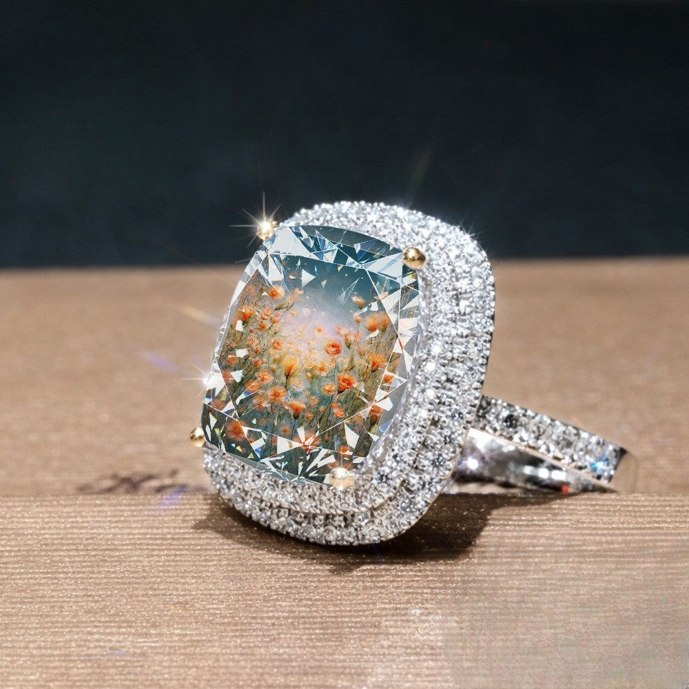 Orange Blossom Square Ring