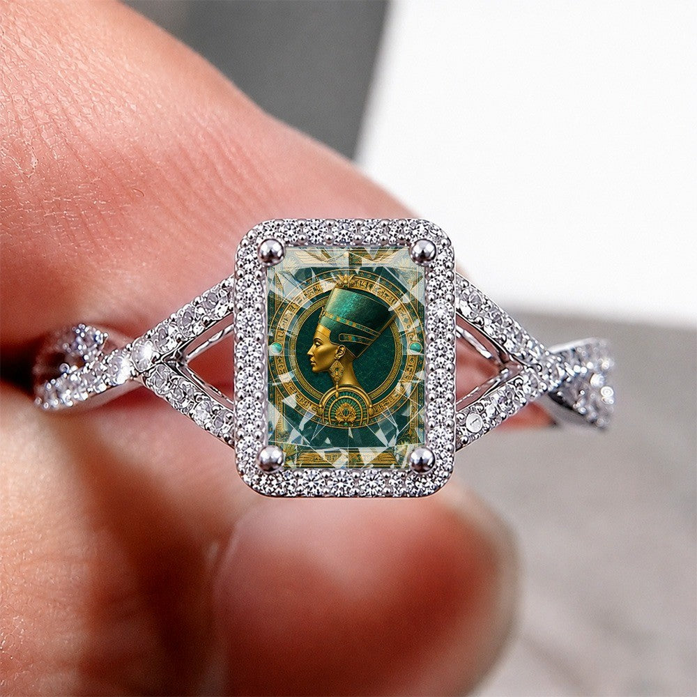 Green Pharaoh Square Ring