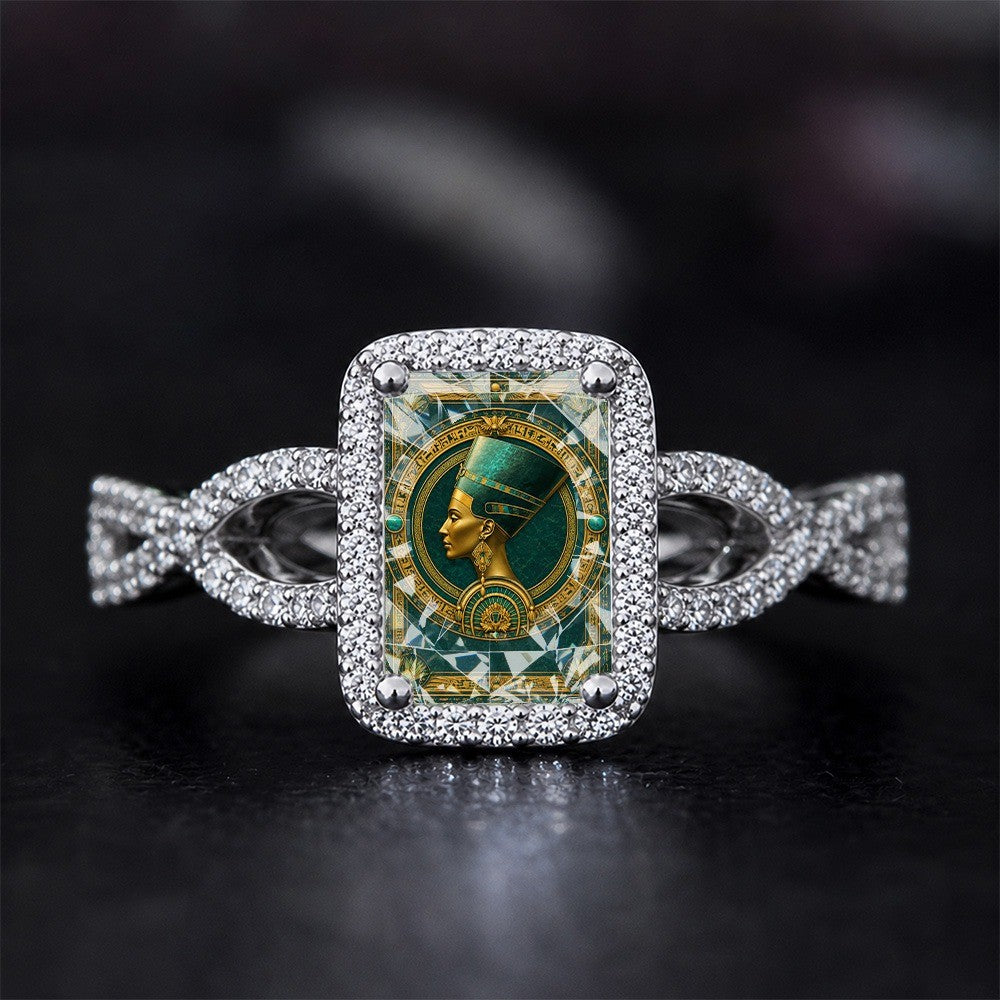 Green Pharaoh Square Ring