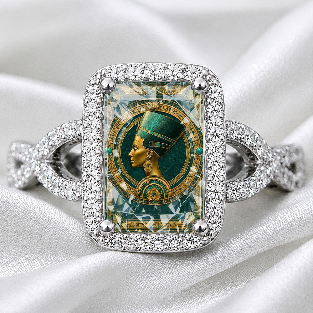 Green Pharaoh Square Ring
