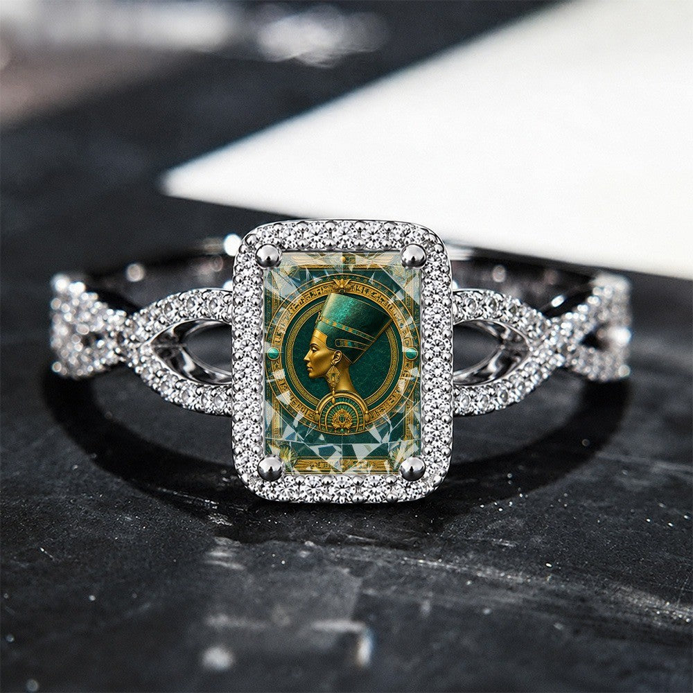 Green Pharaoh Square Ring