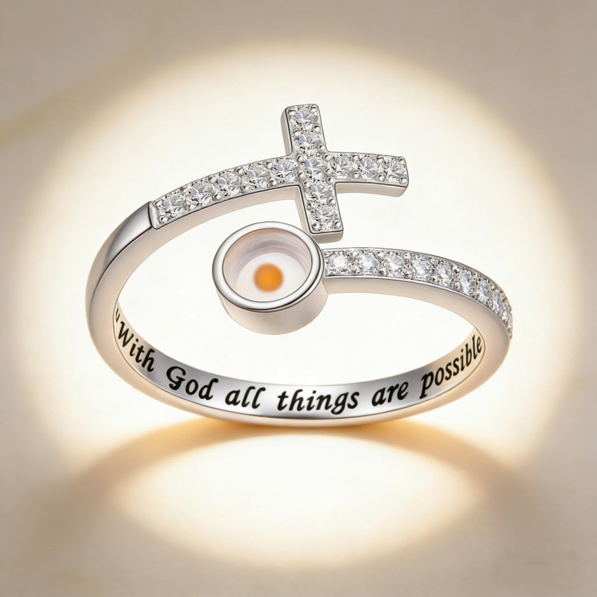 Faith Cross Mustard Seed Ring
