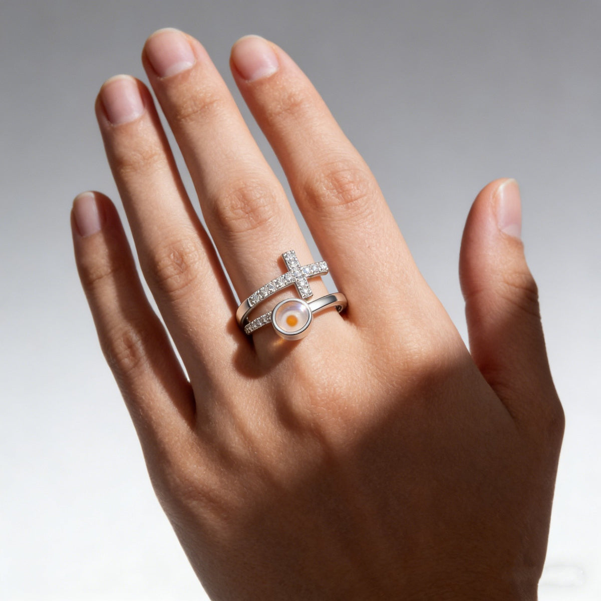 Faith Cross Mustard Seed Ring