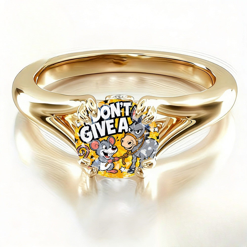 Mouse & Donkey Statement Ring