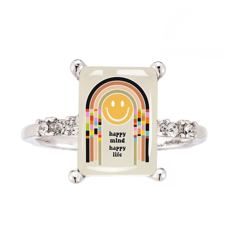 Smiley Face Rectangular Ring