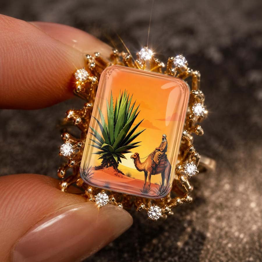 Desert Camel Scene Ring