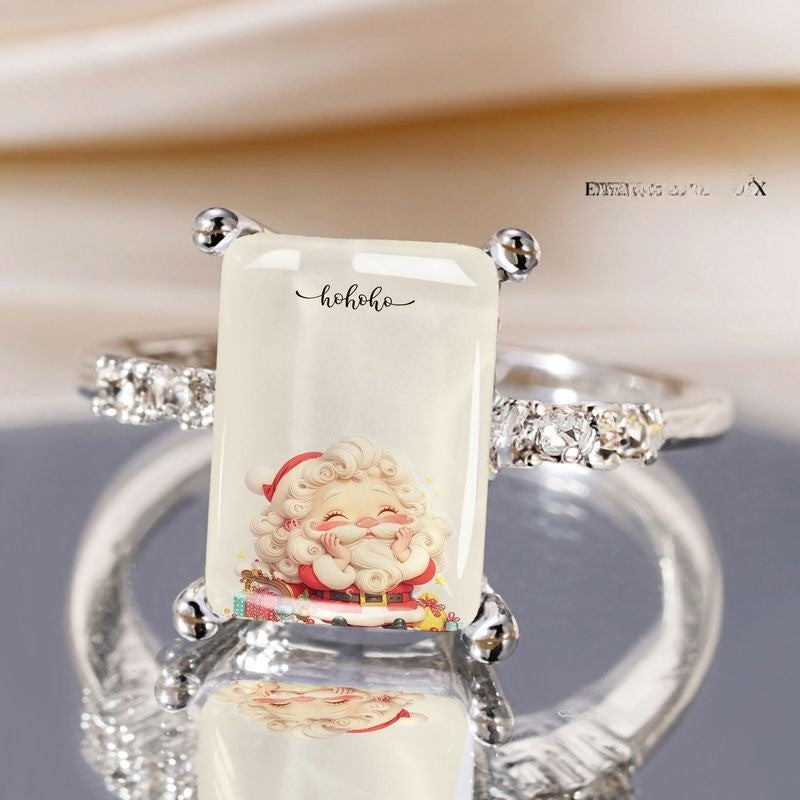 Santa Claus HohoHo Glass Ring