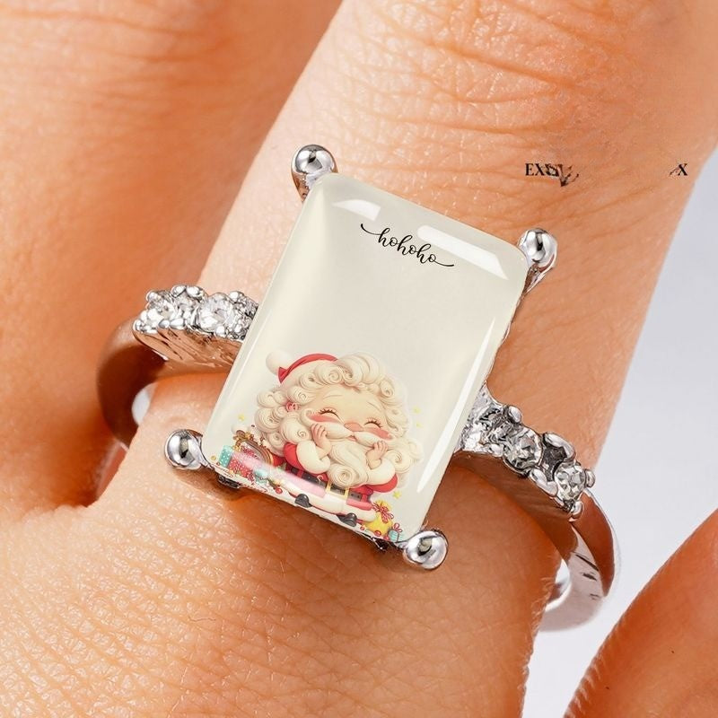 Santa Claus HohoHo Glass Ring