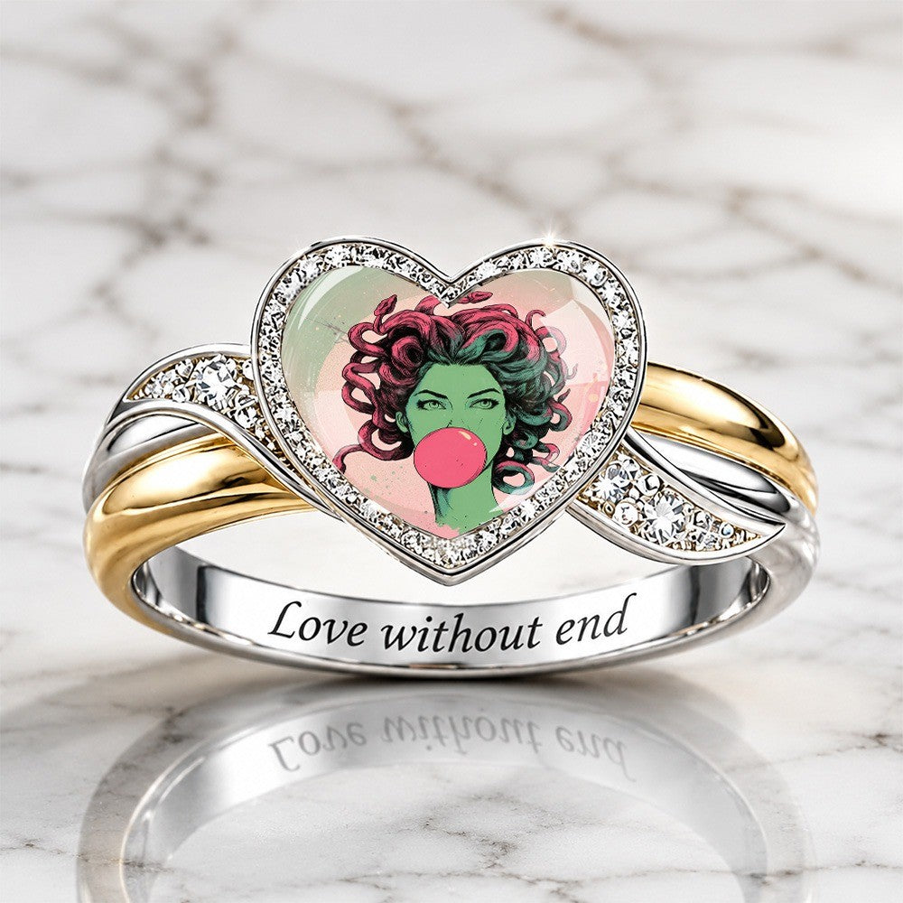 Bubblegum Portrait Heart Ring