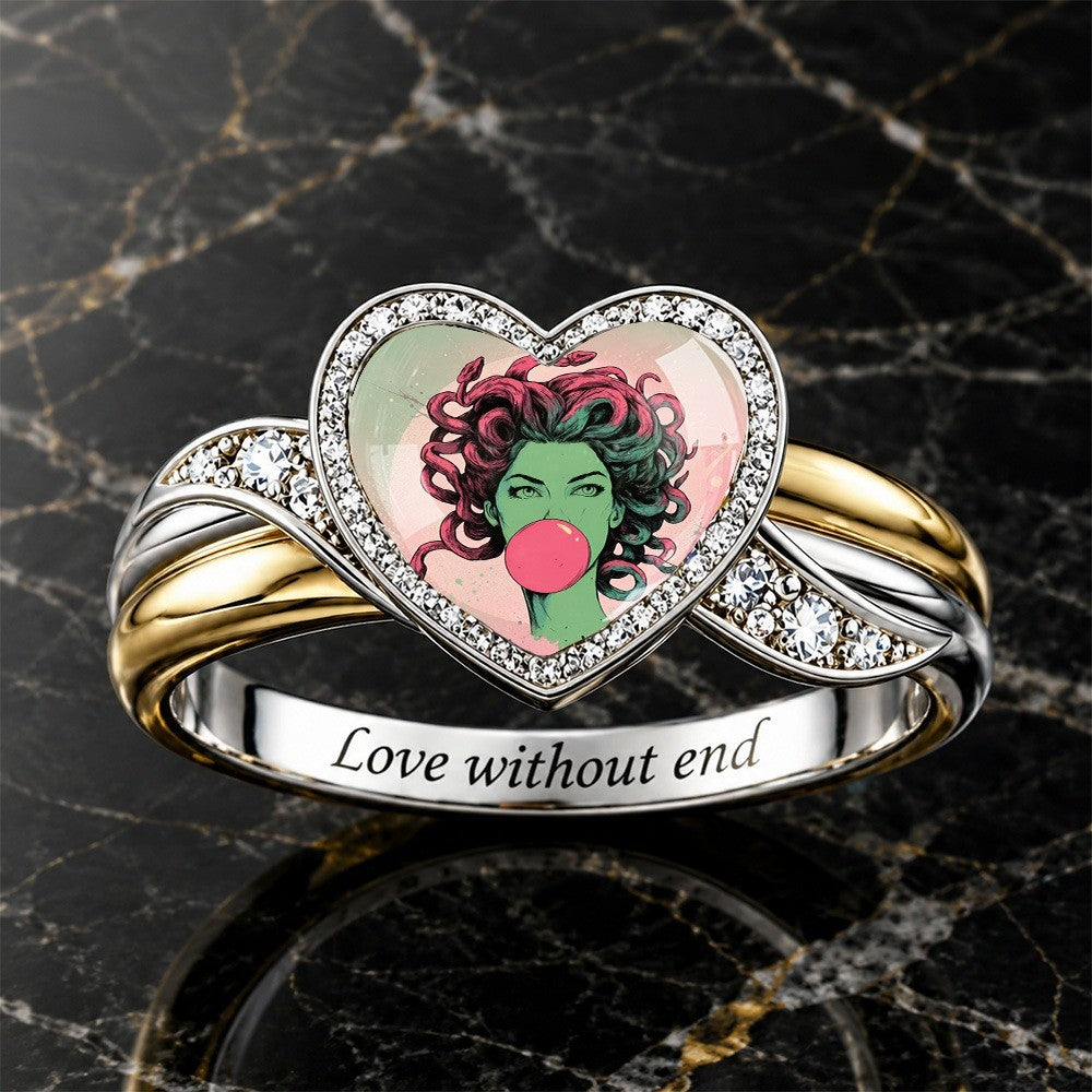 Bubblegum Portrait Heart Ring