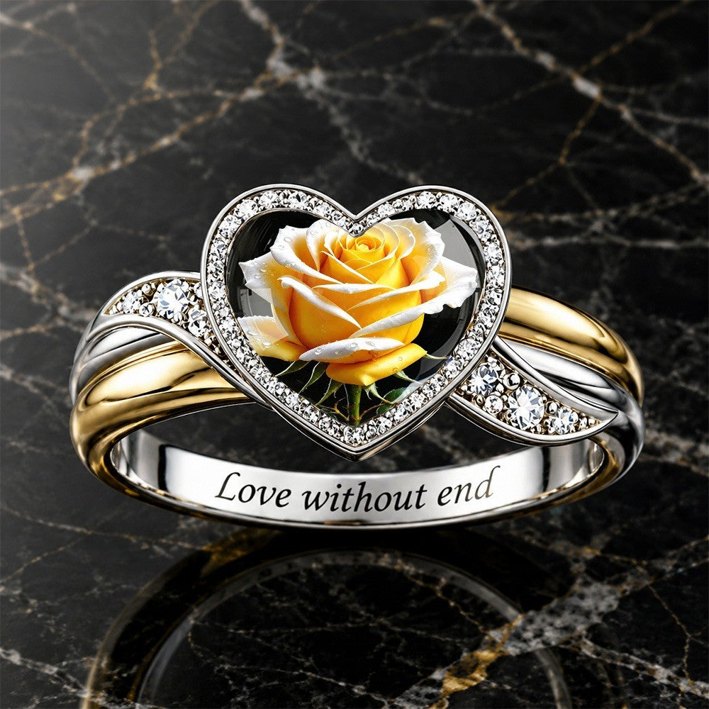 Yellow Rose Heart Ring