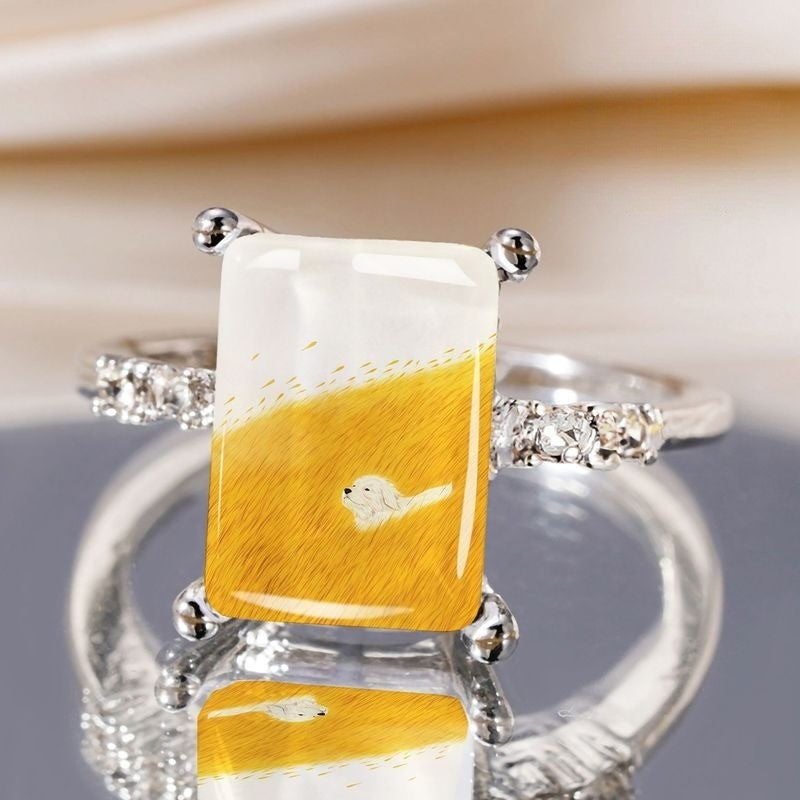 Golden Retriever Rectangle Ring