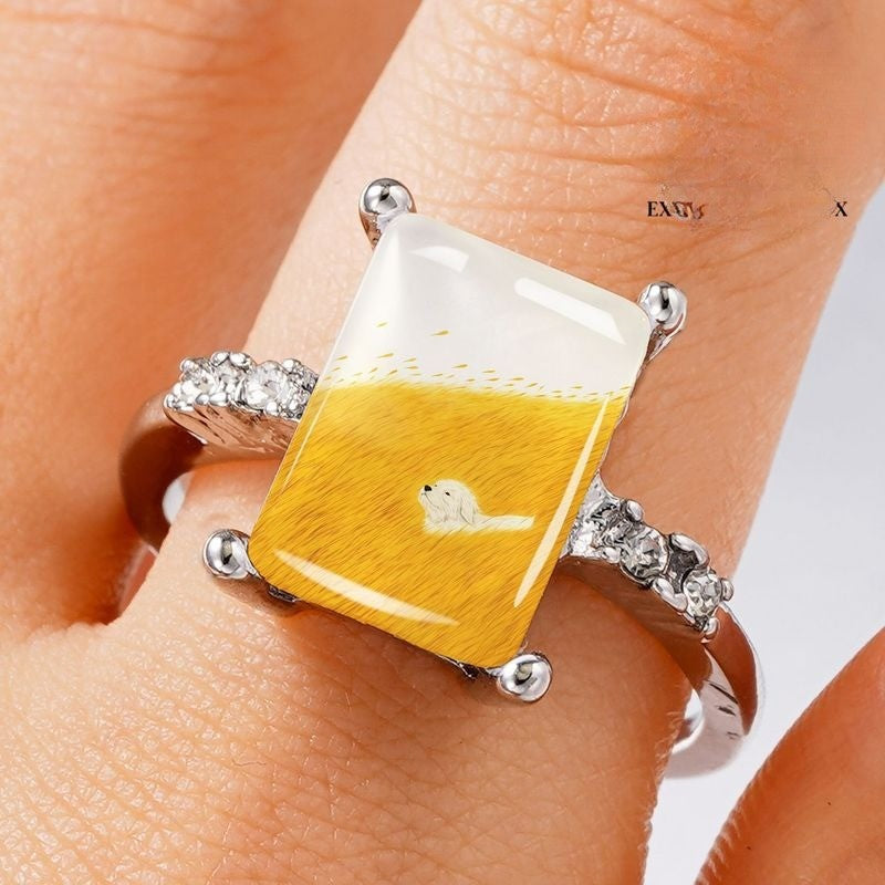 Golden Retriever Rectangle Ring