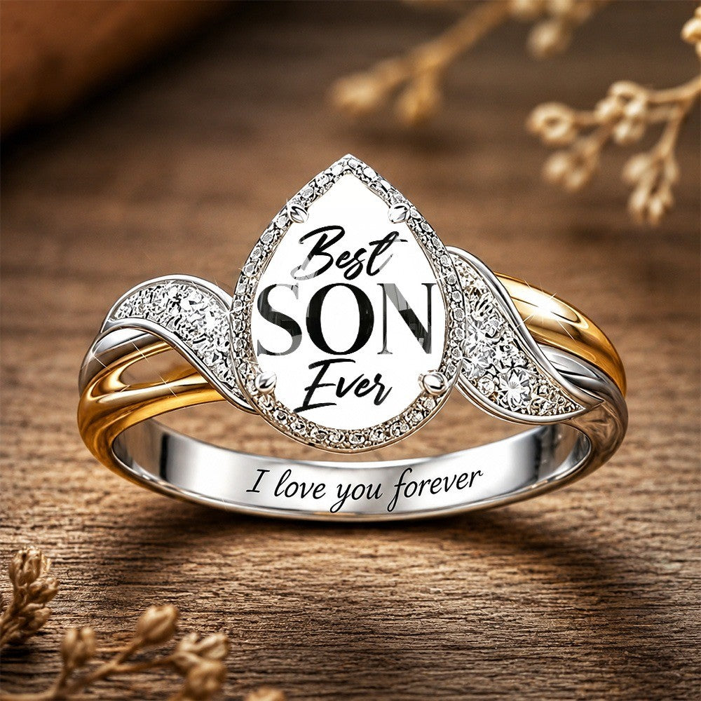 Best Son Ever Teardrop Ring