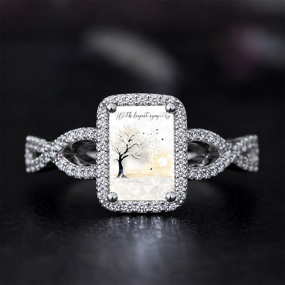Square Tree & Butterfly Ring