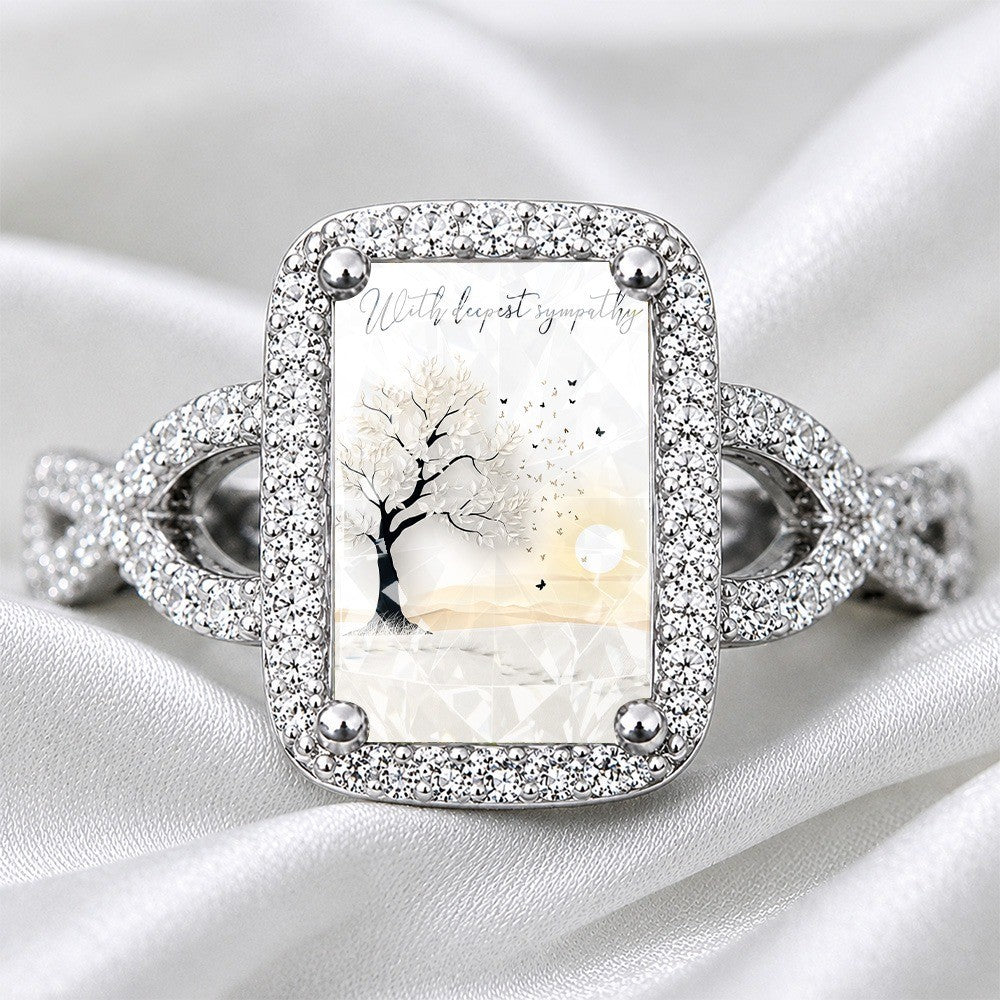 Square Tree & Butterfly Ring