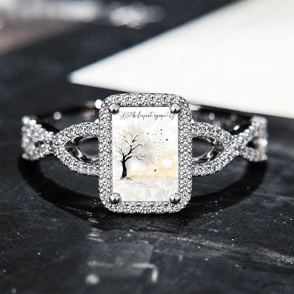 Square Tree & Butterfly Ring