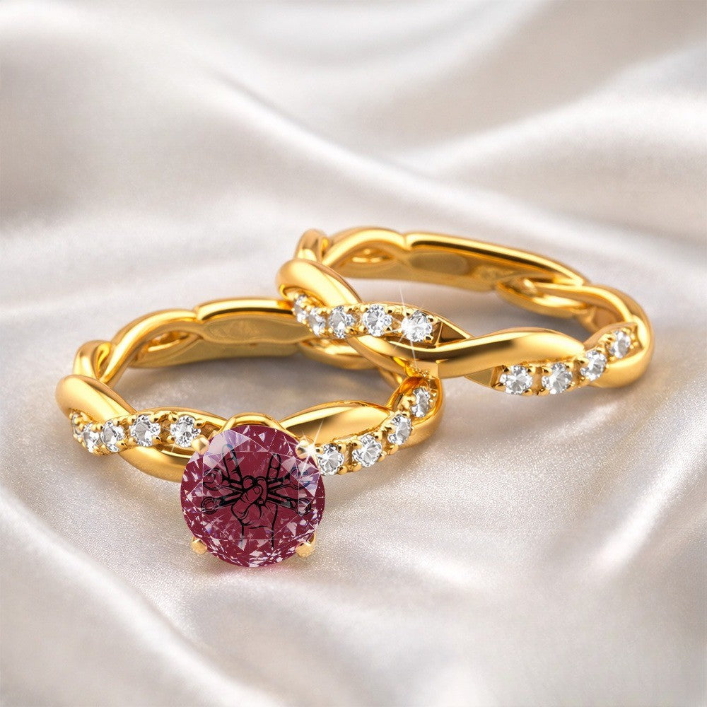 Burgundy Dragonfly Twisted Ring