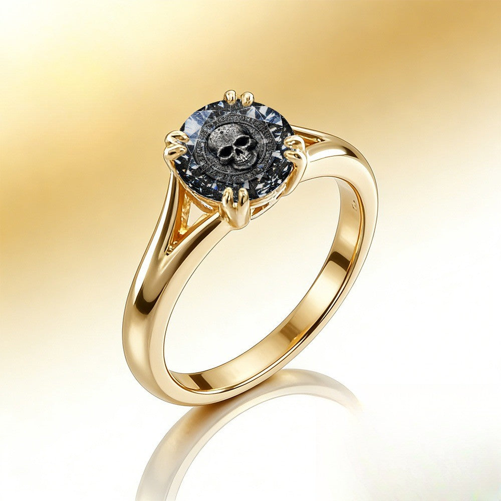 Skull Crystal Statement Ring