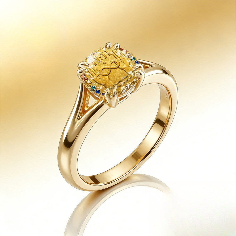 Angel Number Hamsa Ring