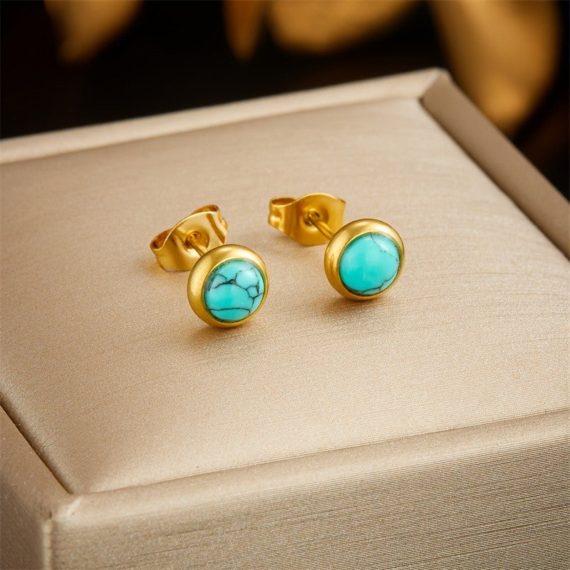 Round Turquoise Bead Jewelry Set