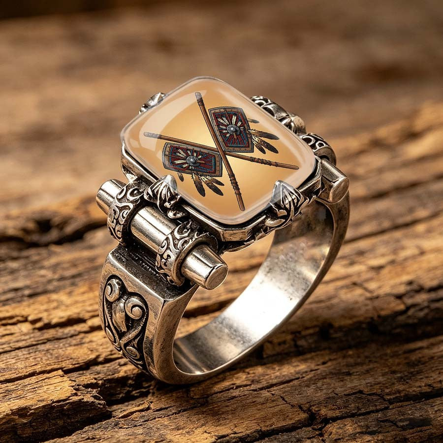 Crossed Shields Square Ring