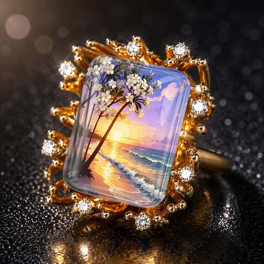 Sunset Beach Square Ring