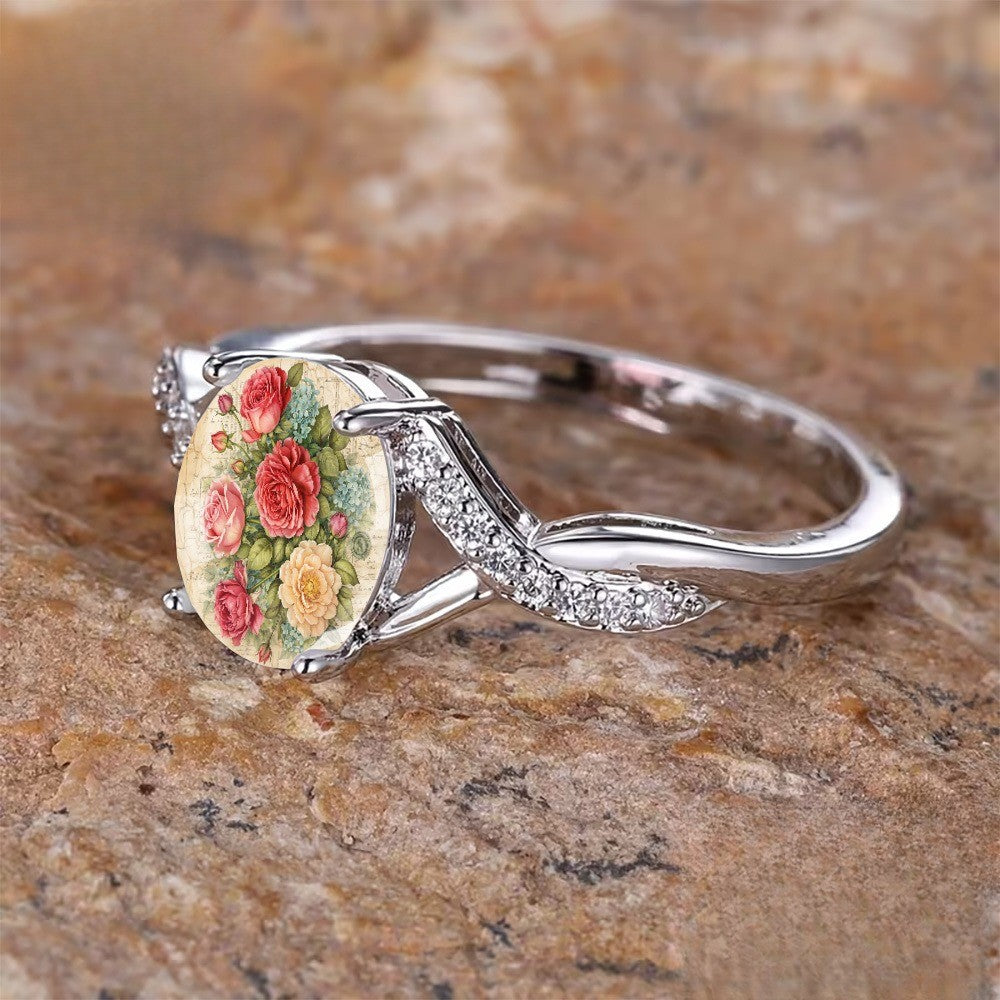 Floral Bouquet Twisted Band Ring