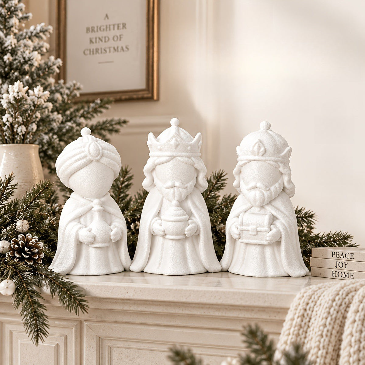 White Wise Men Statue Set