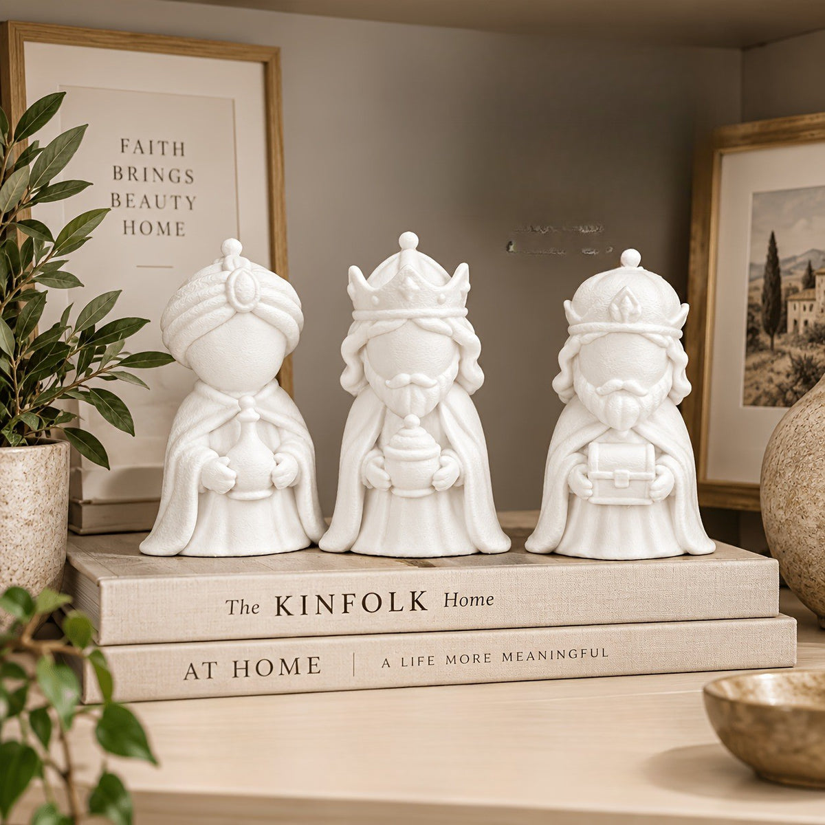White Wise Men Statue Set