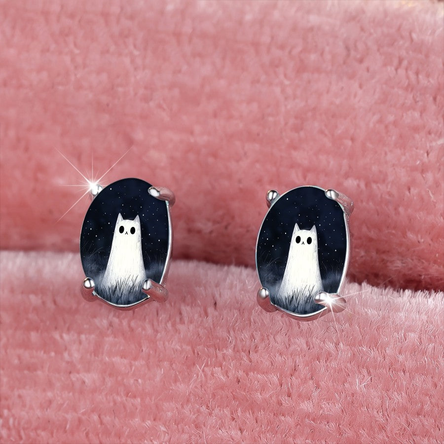 Starry Night Cat Earrings
