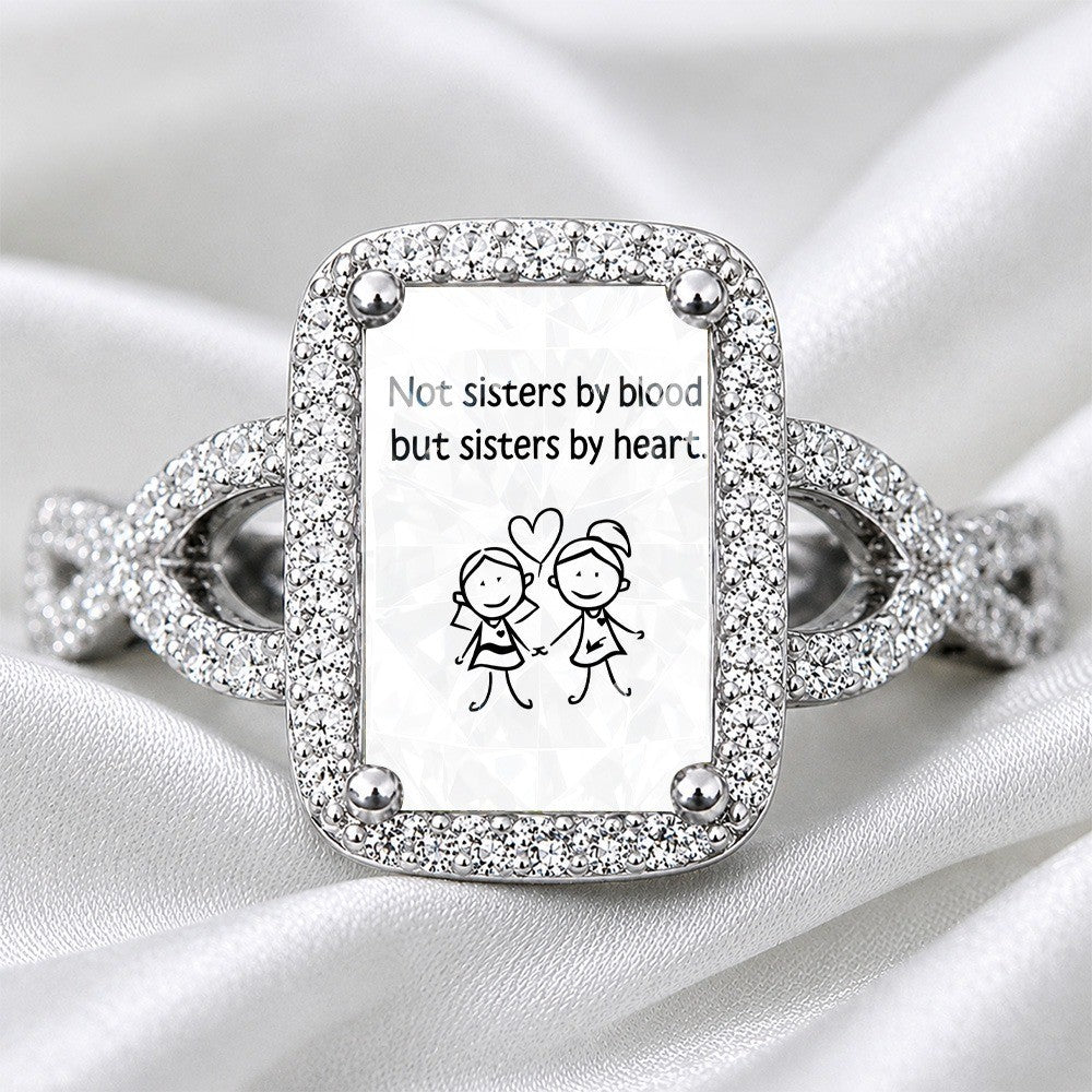 Sisters By Heart Square Ring