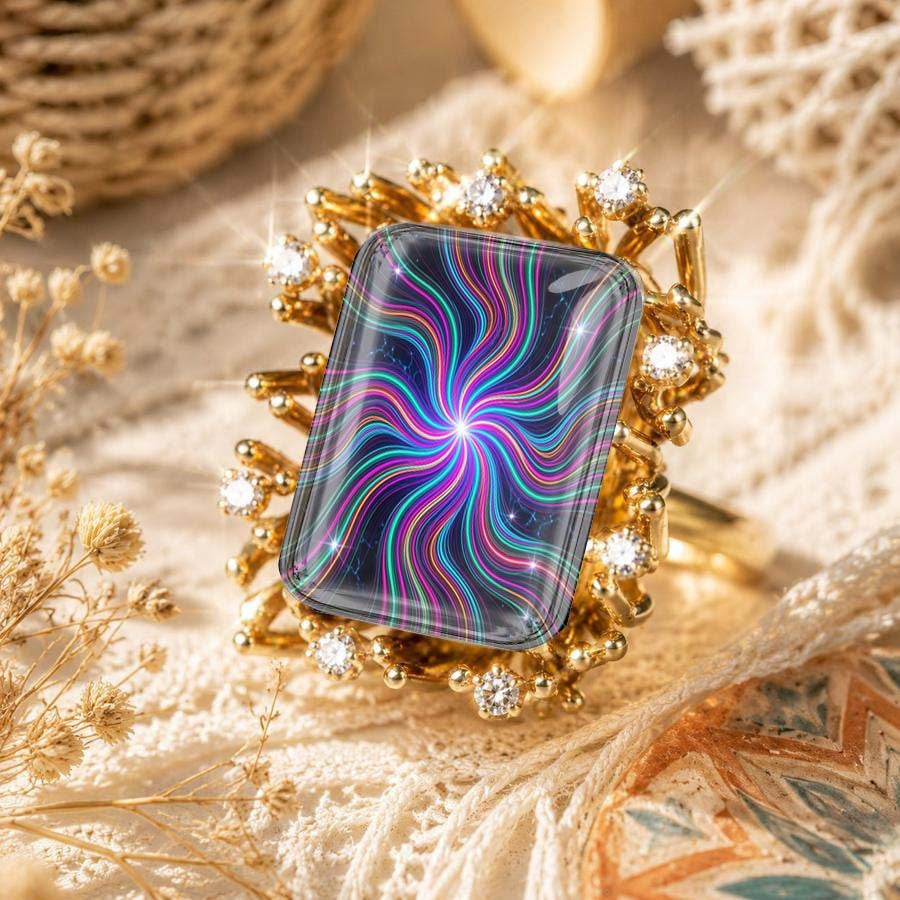 Psychedelic Swirl Statement Ring