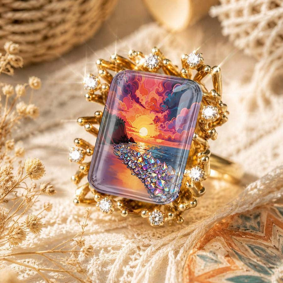 Sunset Landscape Statement Ring