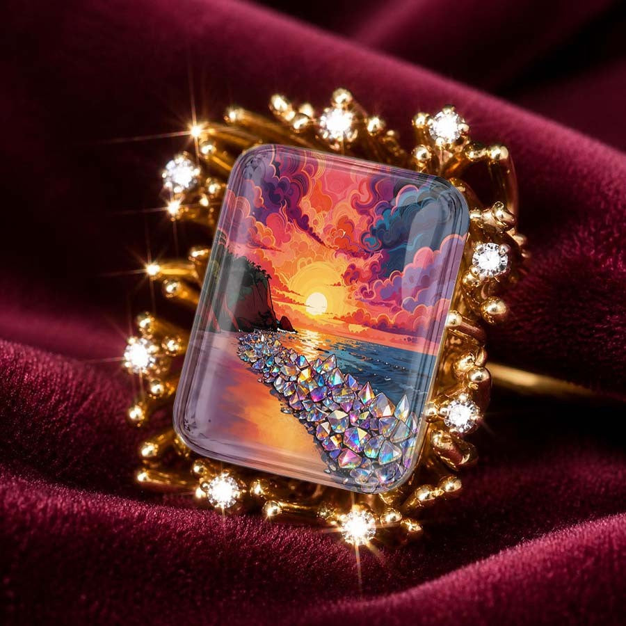Sunset Landscape Statement Ring