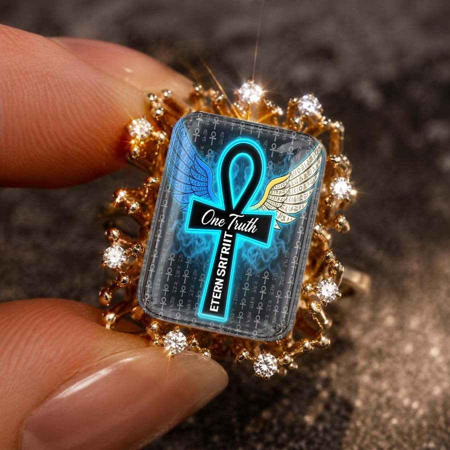 Winged Ankh Statement Ring