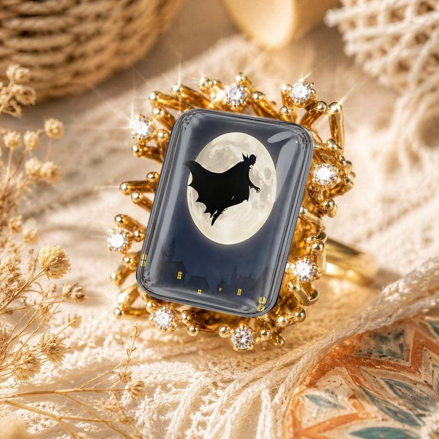 Bat & Moon Square Ring
