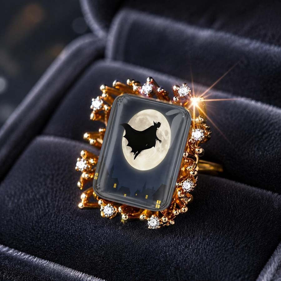 Bat & Moon Square Ring