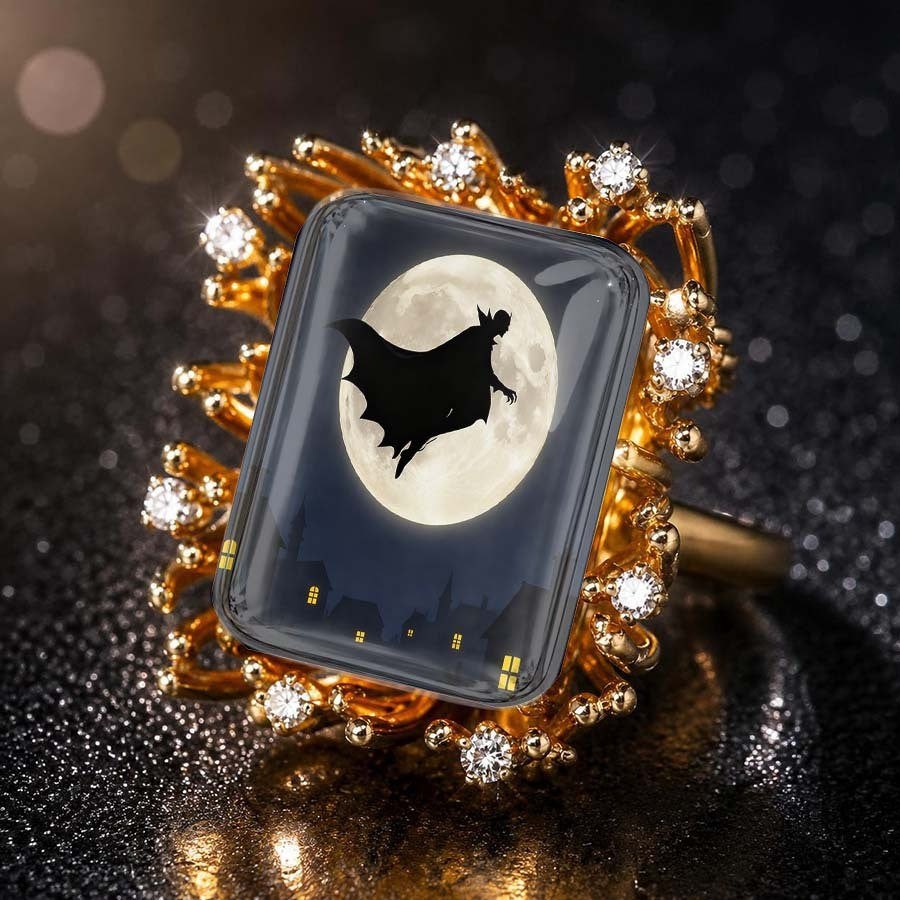Bat & Moon Square Ring