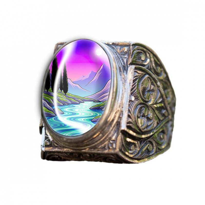 Mountain Landscape Statement Ring