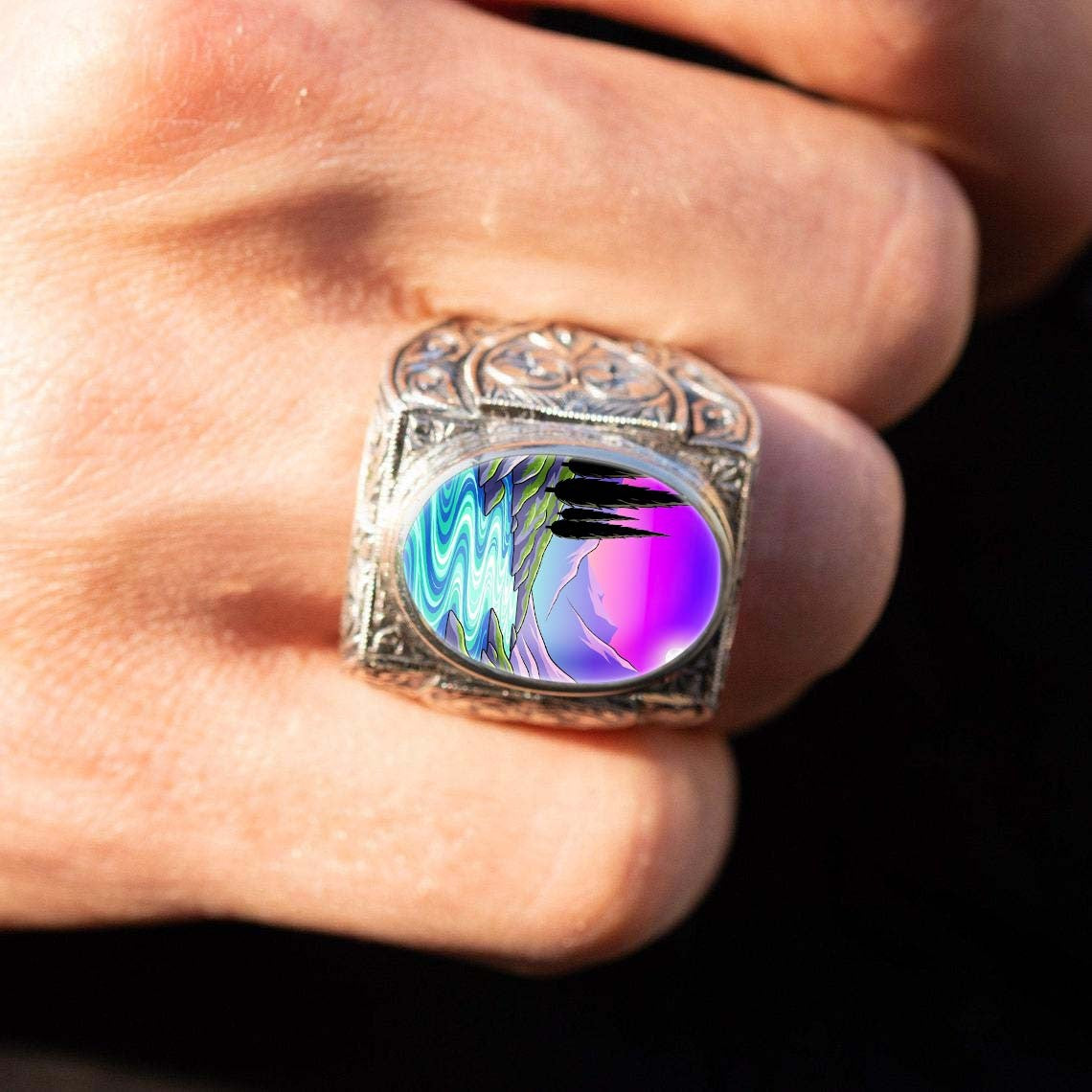 Mountain Landscape Statement Ring