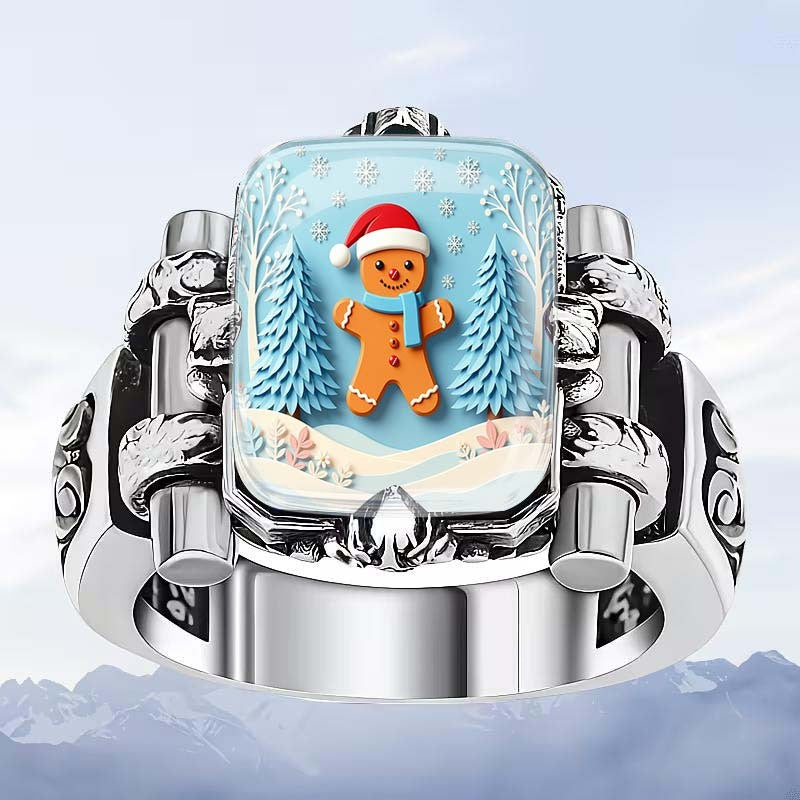 Winter Gingerbread Scene Ring