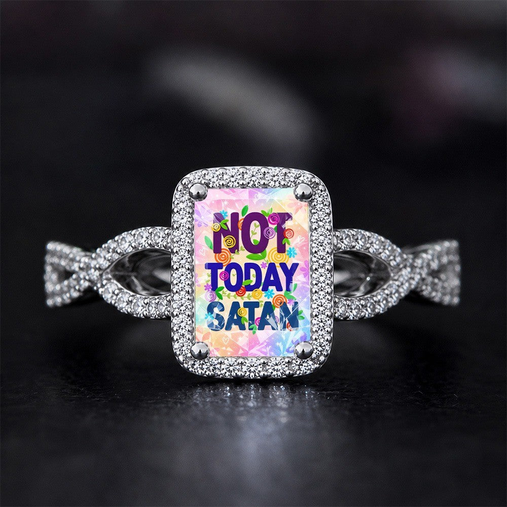 Not Today Satan Quote Square Ring